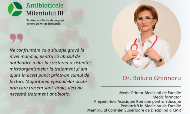 Dr. Raluca Ghionaru, Medic Primar Medicină de Familie: Majoritatea episoadelor acute prin care trecem sunt virale, deci nu necesită tratament antibiotic